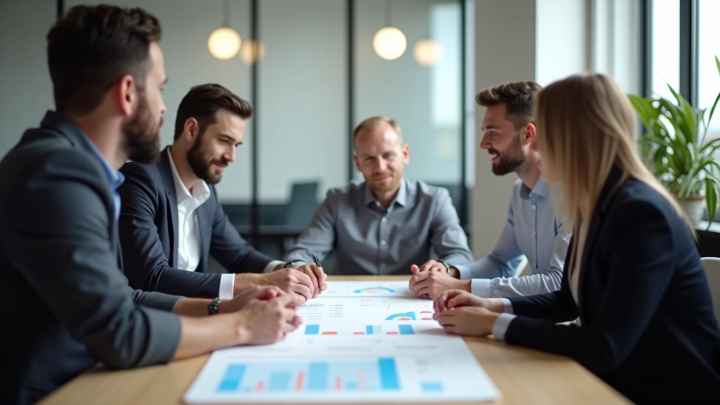 Marketing team collaborating on analytics and reporting