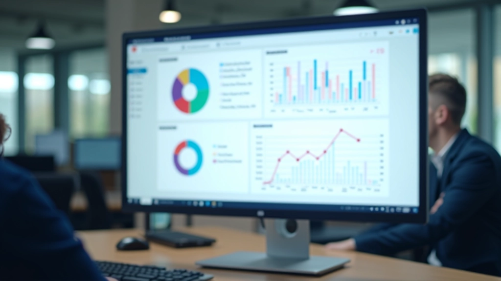 Digital dashboard showing multiple analytics reports and KPI cards with different data visualizations
